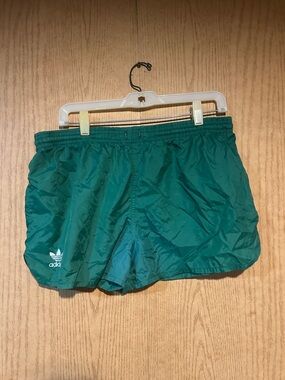 Vintage adidas Green Trefoil Track Shorts